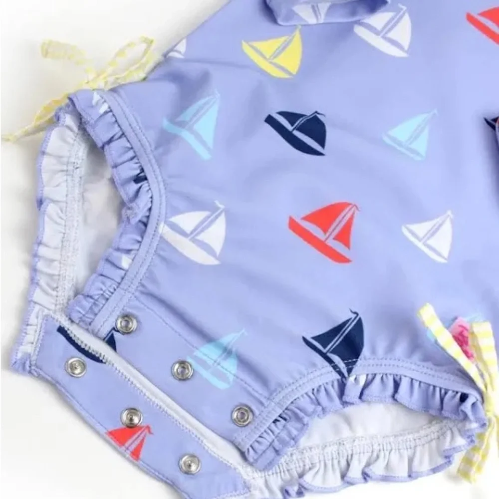 NWT Ruffle Butts Long Sleeve Rash Guard 3-6M - Picture 6 of 6